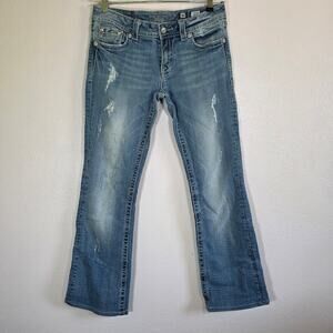 Miss Me Jeans Women Size 30 Bootcut Distressed Stretch Denim Medium Wash